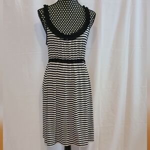 Max Edition Black and White Striped Dress